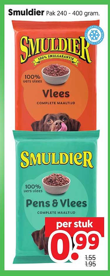Smuldier Pak 240 - 400 gram. Vlees Pens & Vlees per stuk