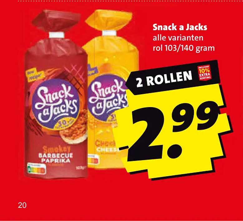 Snack a Jacks alle varianten rol 103/140 gram 2 ROLLEN