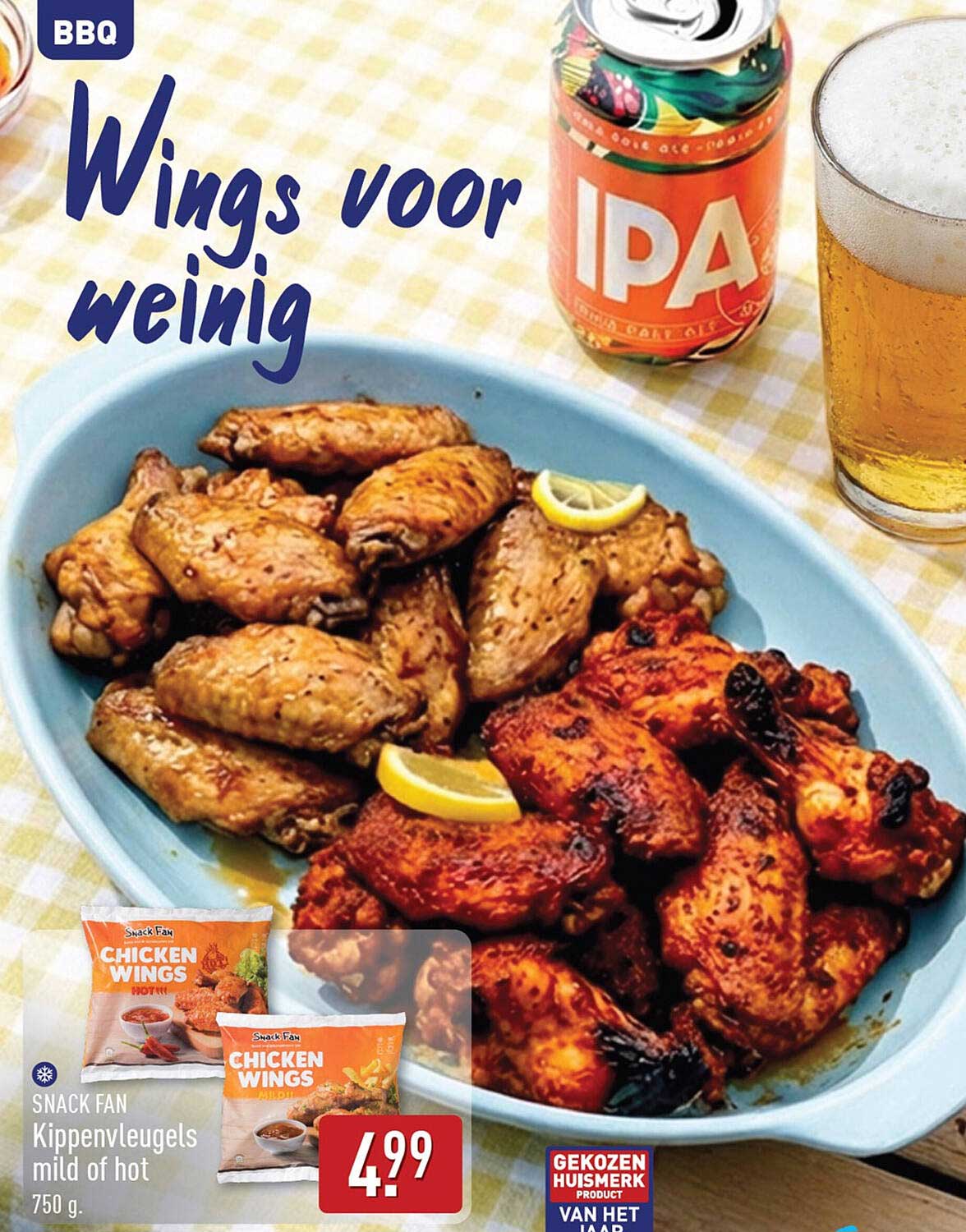 Snack Fan Kippenvleugels mild of hot 750 g.