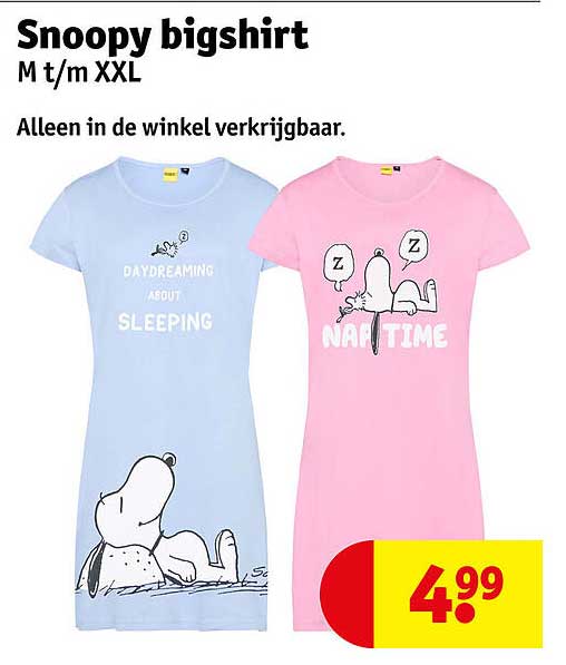 Snoopy bigshirt M t/m XXL