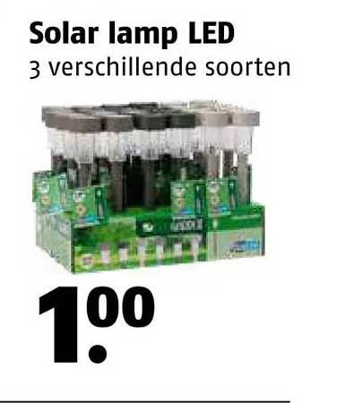Solar lamp LED 3 verschillende soorten