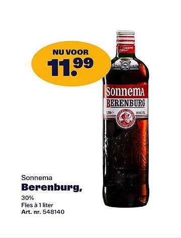 Sonnema Berenburg, 30% Fles à 1 liter