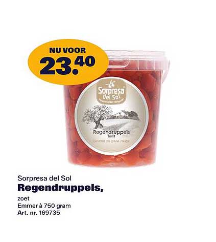 Sorpresa del Sol Regendruppels, zoet