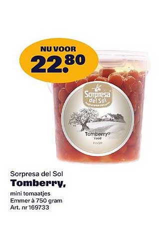 Sorprese del Sol Tomberry, mini tomaatjes Emmer 750 gram Art. nr169733