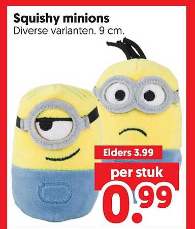 Squishy minions Diverse varianten. 9 cm.