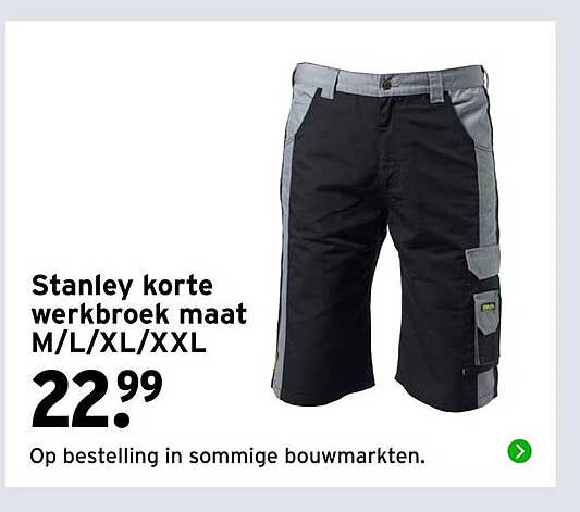 Stanley korte werkbroek maat M/L/XL/XXL