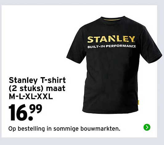 Stanley T-shirt (2 stuks) maat M-L-XL-XXL