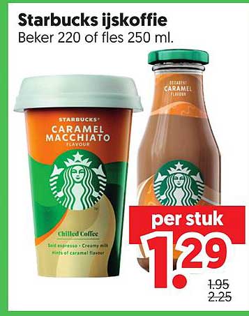 Starbucks ijskoffie Beker 220 of fles 250 ml.