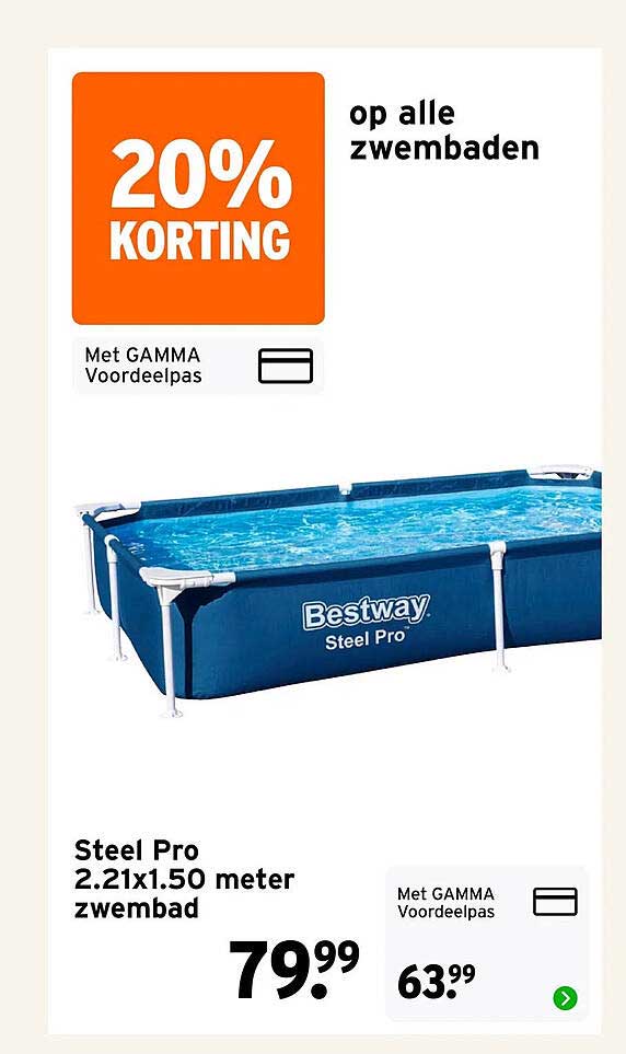 Steel Pro 2.21x1.50 meter zwembad 20% korting op alle zwembaden