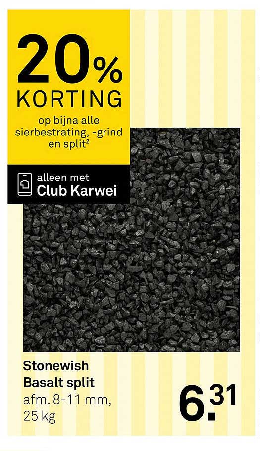 Stonewish Basalt split 20% KORTING