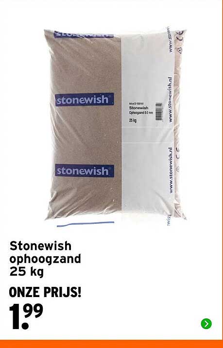 Stonewish ophoogzand 25 kg