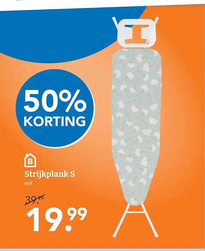 Strijkplank S wit 50% KORTING