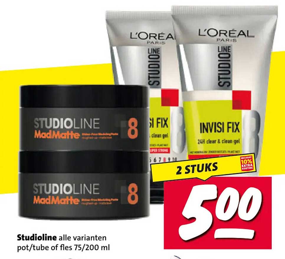 Studioline alle varianten pot/tube of fles 75/200 ml 2 stuks