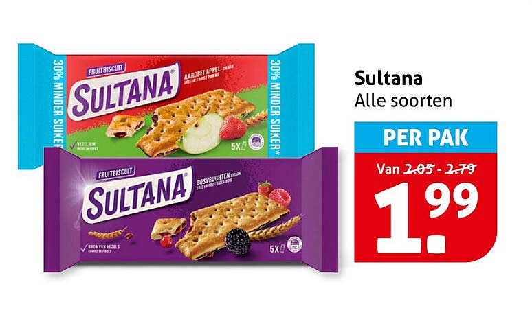 Sultana Alle soorten PER PAK