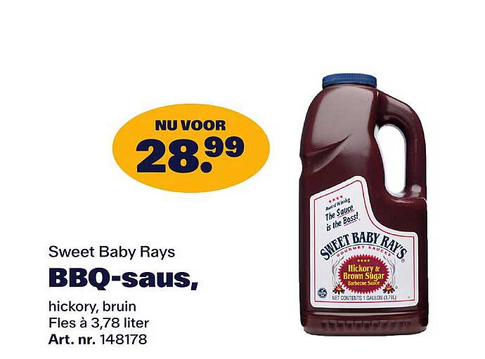 Sweet Baby Rays BBQ-saus, hickory, bruin