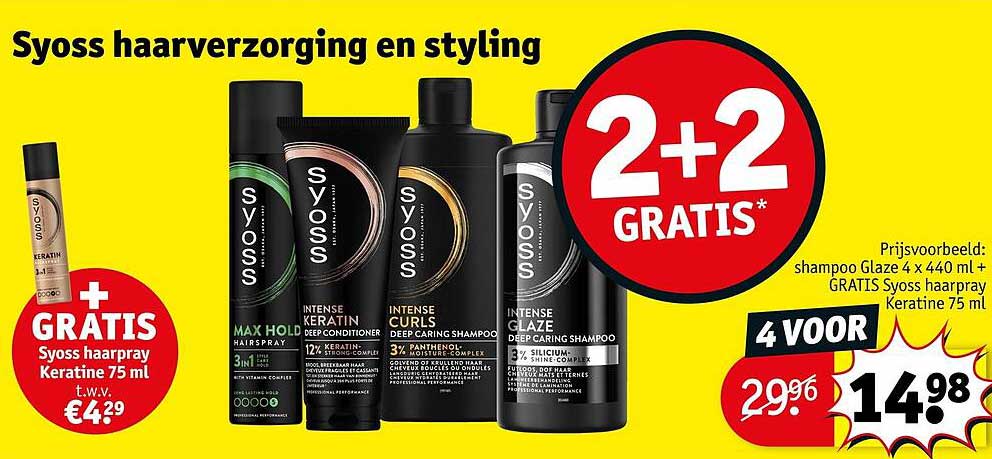 Syoss haarverzorging en styling 2+2 gratis