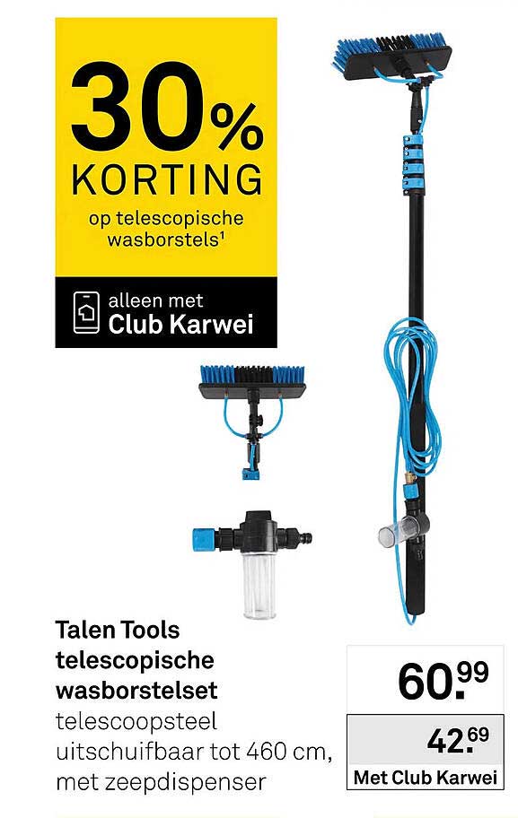 Talen Tools telescopische wasborstelset