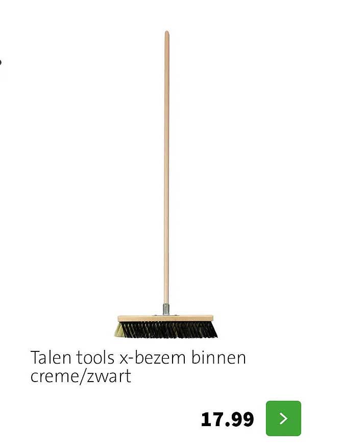 Talen tools x-bezem binnen creme/zwart