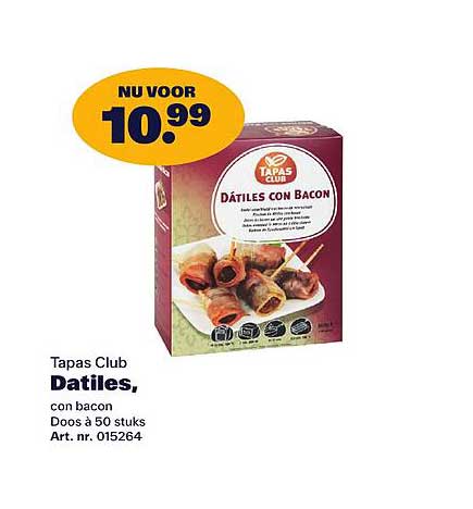 Tapas Club Dátiles, con bacon