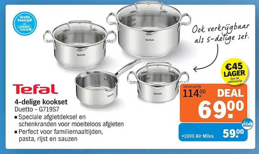 Tefal 4-delige kookset Duetto - G719S7