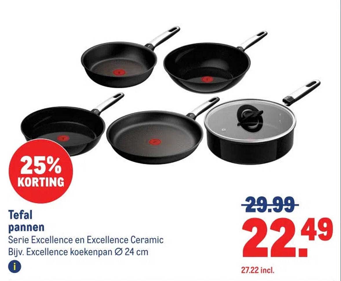 Tefal pannen Serie Excellence en Excellence Ceramic Bijv. Excellence koekenpan Ø 24 cm