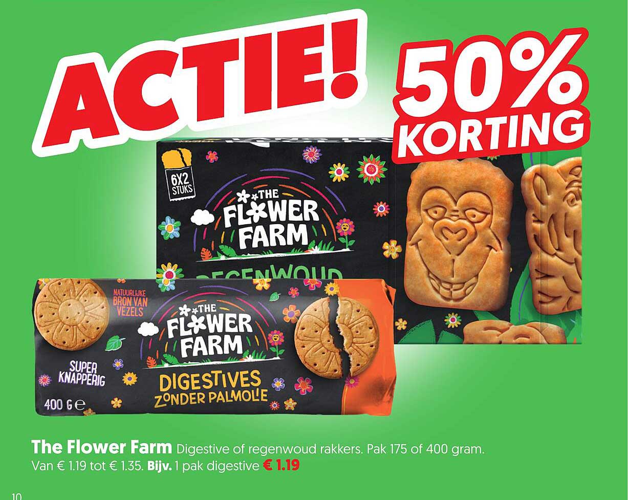 The Flower Farm Digestive of regenwoud rakkers. Pak 175 of 400 gram. 50% KORTING