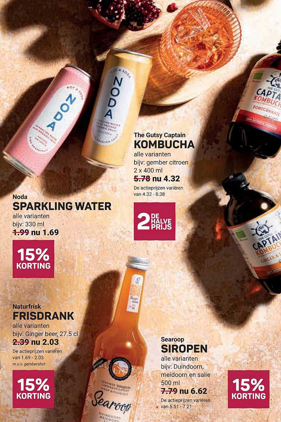 The Gutsy Captain KOMBUCHA alle varianten 2e halve prijs