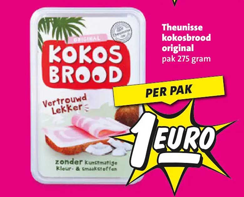 Theunisse kokosbrood original pak 275 gram