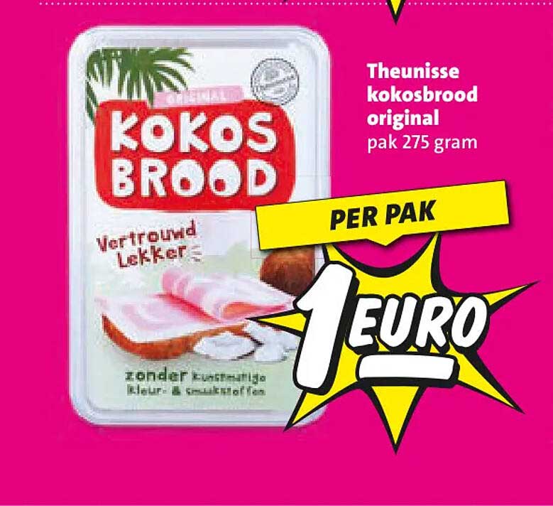 Theunisse kokosbrood original pak 275 gram PER PAK