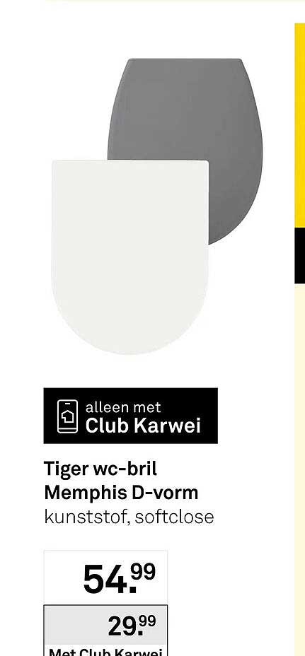 Tiger wc-bril Memphis D-vorm kunststof, softclose