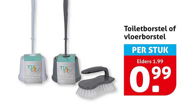 Toiletborstel of vloerborstel per stuk