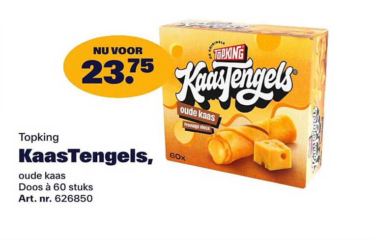 Topking KaasTengels, oude kaas Doos à 60 stuks