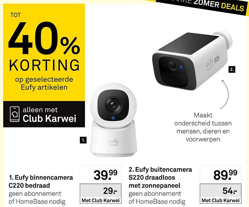 Tot 40% korting op geselecteerde Eufy artikelen alleen met Club Karwei