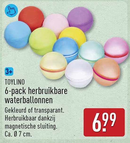 TOYLINO 6-pack herbruikbare waterballonnen