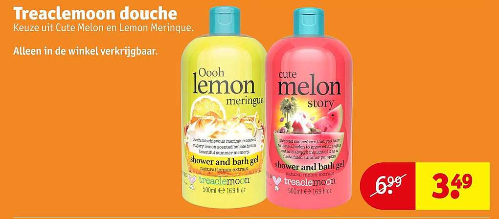 Treaclemoon douche Keuze uit Cute Melon en Lemon Meringue.