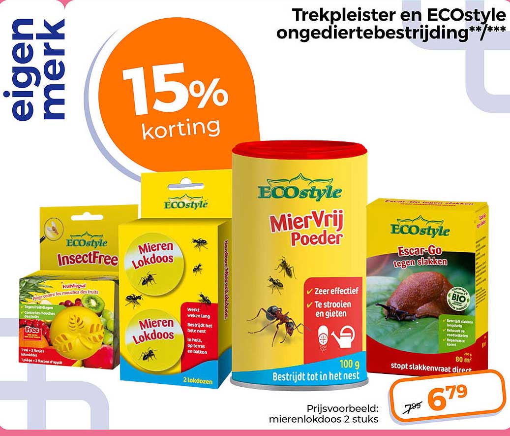 Trekpleister en ECOstyle ongediertebestrijding 15% korting