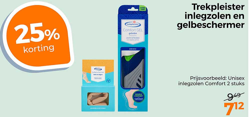 Trekpleister inlegzolen en gelbeschermer 25% korting