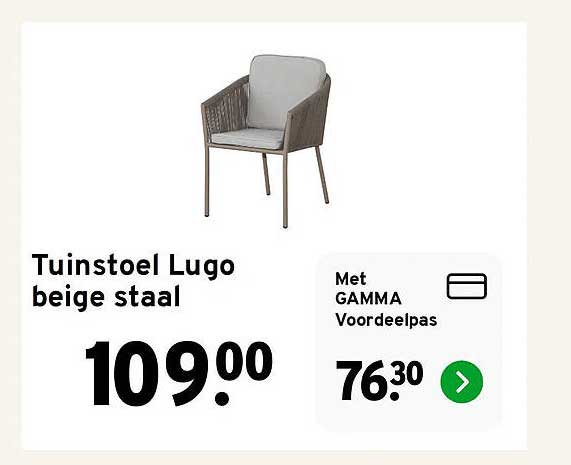 Tuinstoel Lugo beige staal