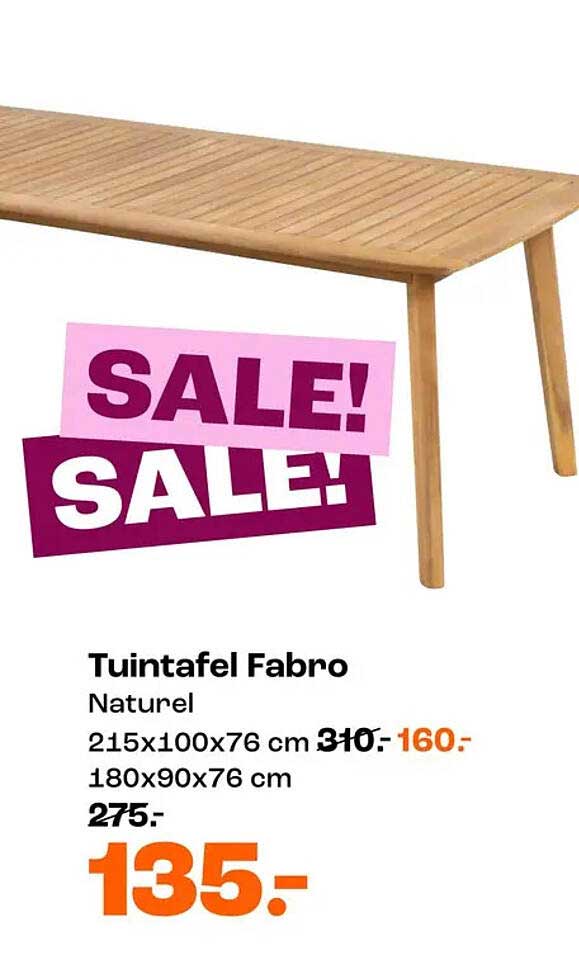 Tuintafel Fabro Naturel SALE! SALE!