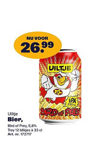Uiltje Bier, Bird of Prey, 5,8%, Tray 12 blikjes à 33 cl
