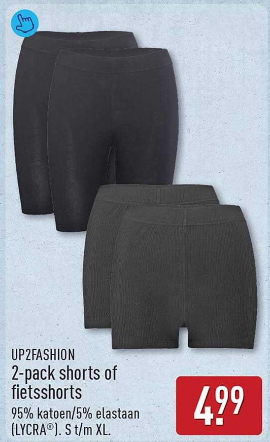 UP2FASHION 2-pack shorts of fietsshorts