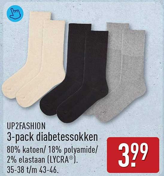 UP2FASHION 3-pack diabetsokken