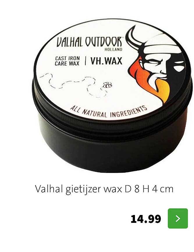 Valhal gietijzer wax D 8 H 4 cm