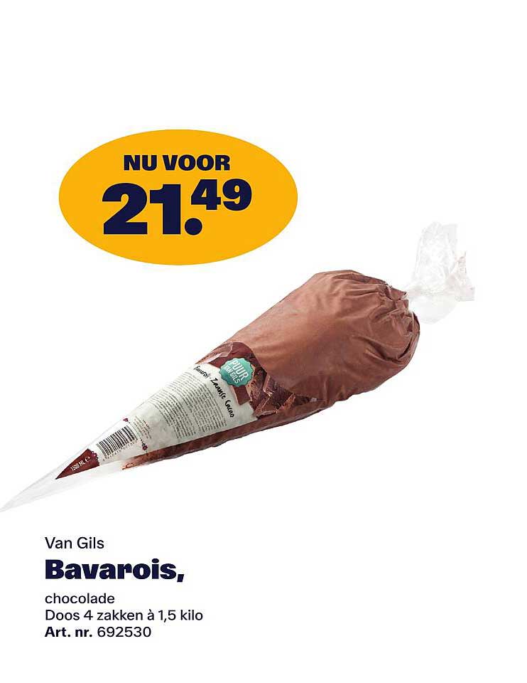 Van Gils Bavarois, chocolade Doos 4 zakken à 1,5 kilo