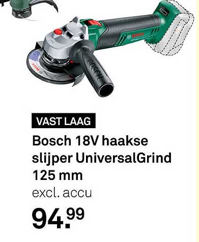 VAST LAAG Bosch 18V haakse slijper UniversalGrind 125 mm excl. accu