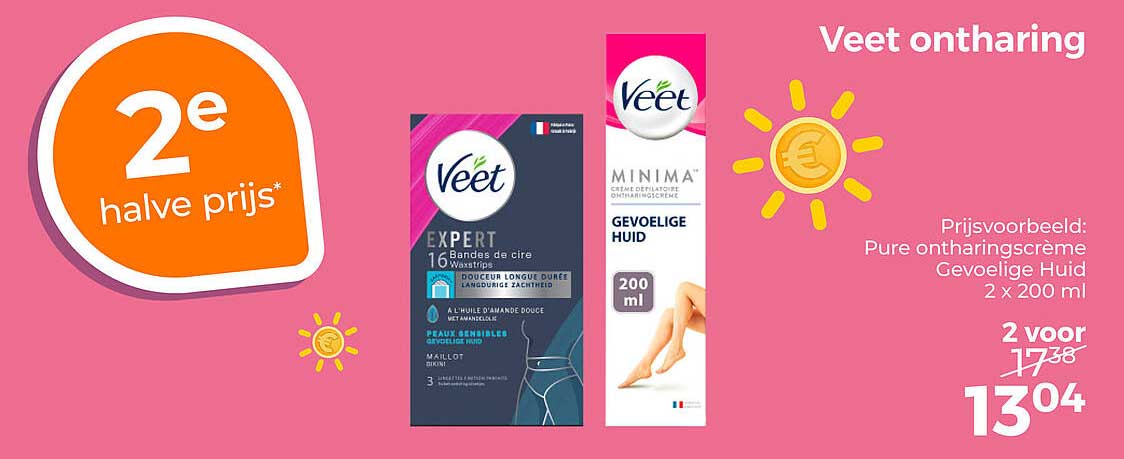 Veet ontharing 2e halve prijs