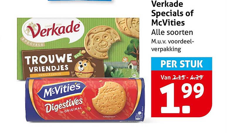 Verkade Specials of McVities Alle soorten M.u.v. voordeelverpakking PER STUK