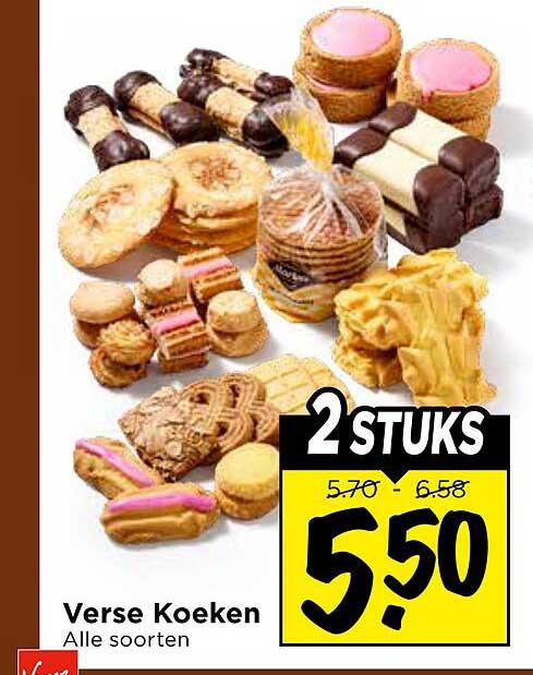 Verse Koeken Alle soorten 2 STUKS