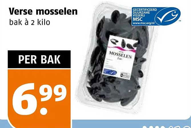 Verse mosselen bak à 2 kilo