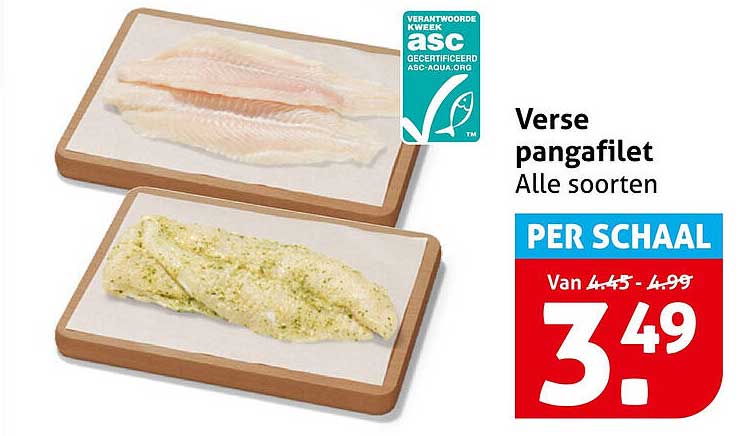 Verse pangafilets Alle soorten PER SCHAAL